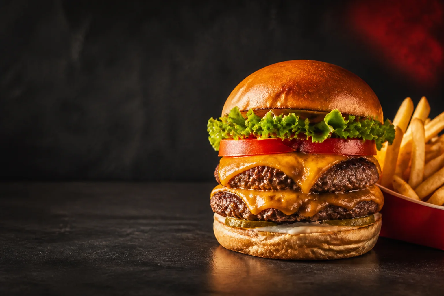 Hamburguer artesanal em destaque